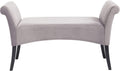 panca imbottita Motley, grigio, 61x40x108cm, altezza seduta 48cm, velluto, legno massello, stanza da letto, soggiorno, cabina armadio, corridoio, stile shabby chic/romantico