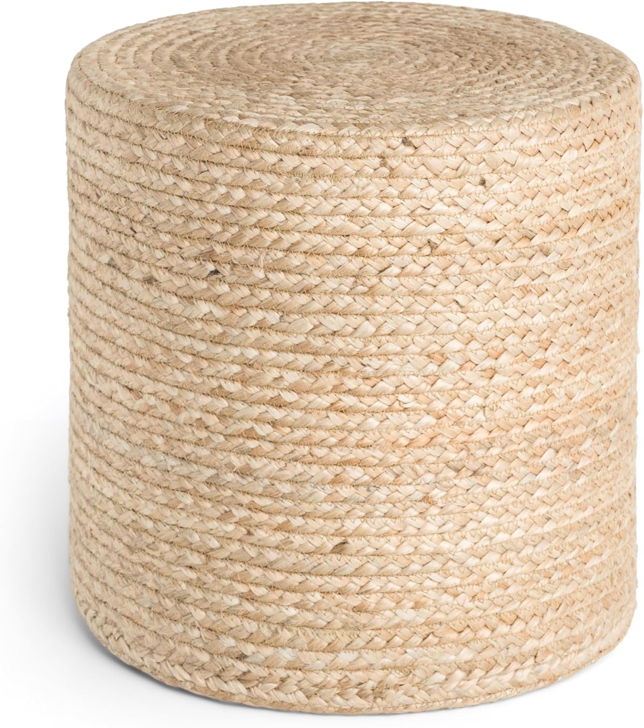 in iuta naturale, forma cilindrica in stile bohémien, sgabello, pouf, pouf in iuta, cuscino per soggiorno, sala da pranzo, corridoio, 40 x 40 x 40 cm, colore: oro naturale