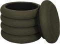 Factory, HD0427, Pouf portaoggetti Atom Khaki - Design Elegante e Pratico, Ideale per Soggiorno o Camera da Letto, Comfort ottimale, Versatile - Dimensioni 37x42x37 cm, Kaki