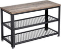 per Scarpe, Scaffale a 2 livelli, Organizzatore per Scarpe, 73 x 30 x 45 cm, per Ingresso, Soggiorno, Telaio in Acciaio, Stile Industriale, Gres e Nero LBS73MB