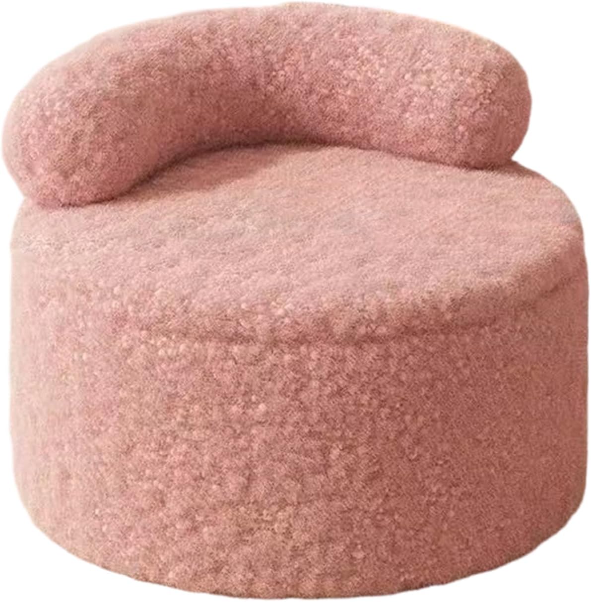 rotondo con contenitore e schienale , comodo schienale, 35 x 35 x 27 cm, pouf rotondo con bottoni larghi, poggiapiedi per soggiorno, design imbottito morbido, per casa, soggiorno, camera